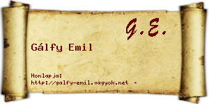 Gálfy Emil névjegykártya