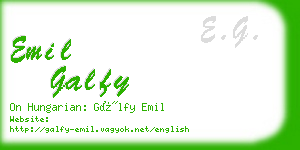 emil galfy business card